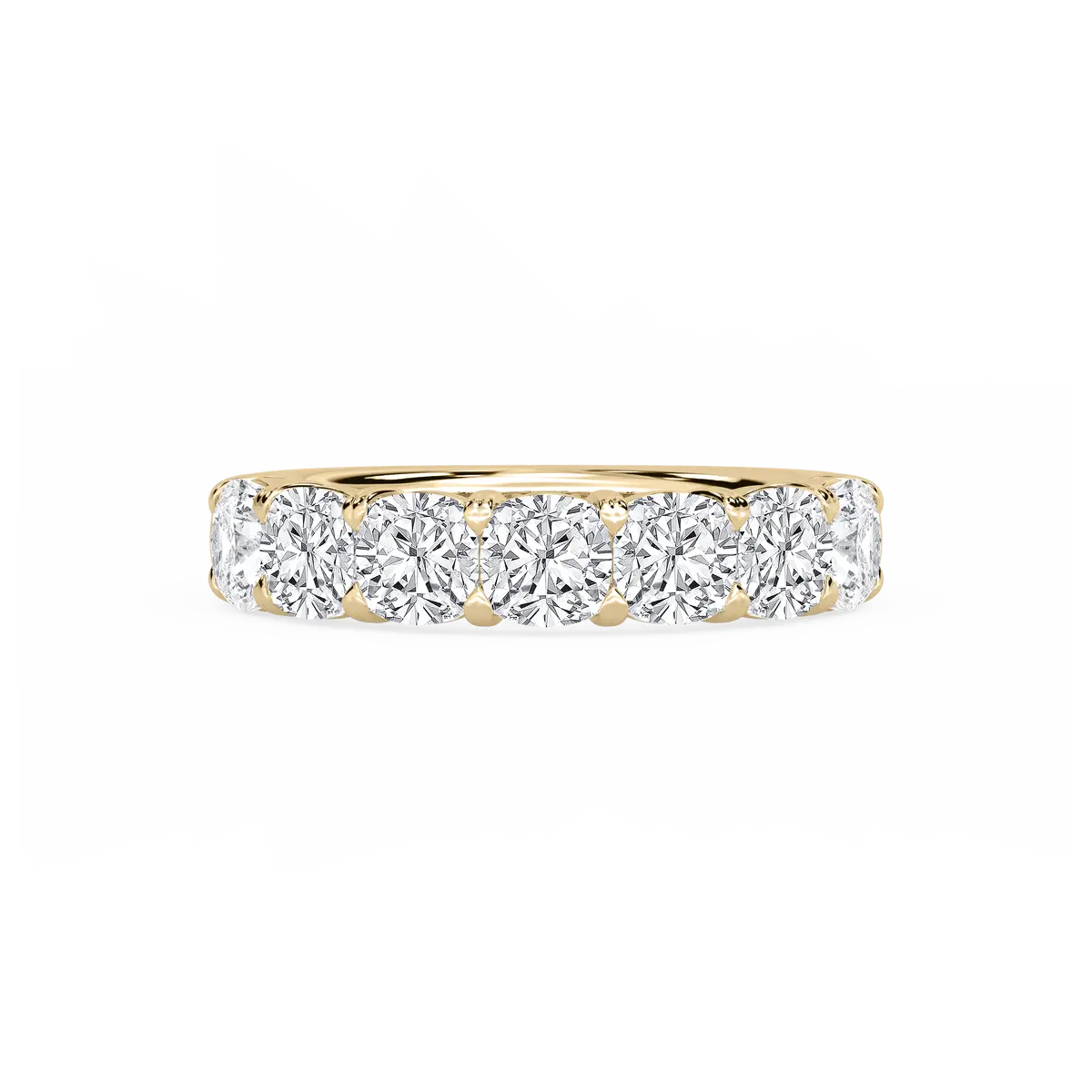 3 Carat Cushion Shape Lab Grown Diamond Seven Stone Ring