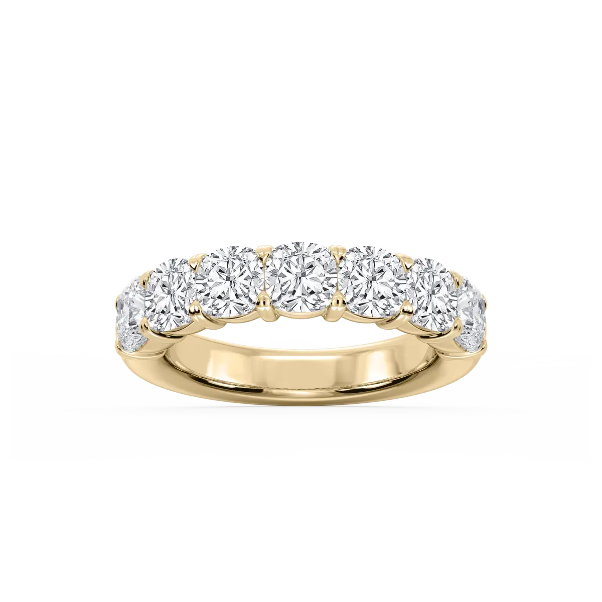 3 Carat Cushion Shape Lab Grown Diamond Seven Stone Ring