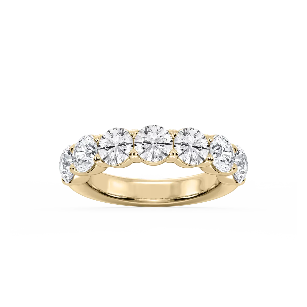 3 Carat Round Lab Grown Diamond 7 Stone Anniversary Band