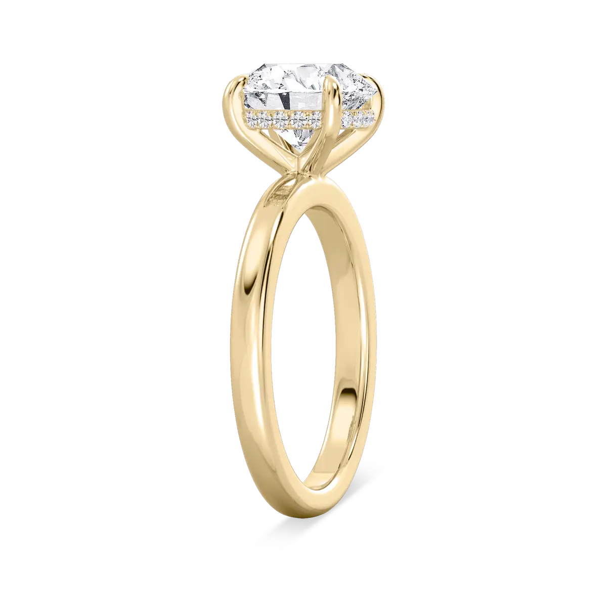 3 Carat Round Shape Diamond Hidden Halo Engagement Ring