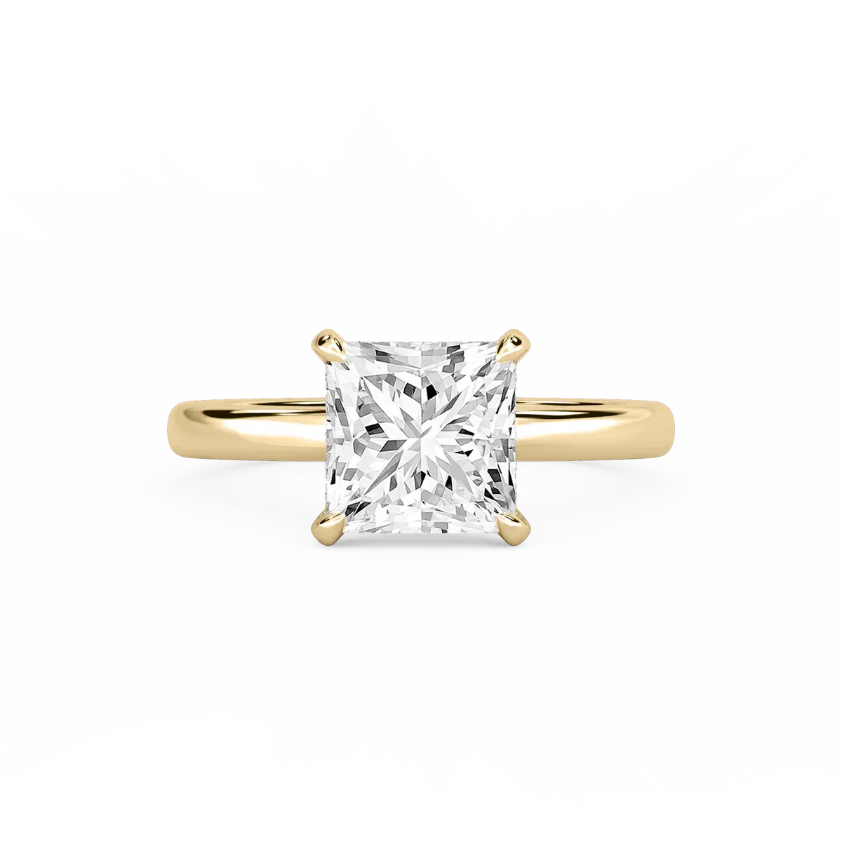 Princess Diamond Hidden Halo Ring With Claw Prong