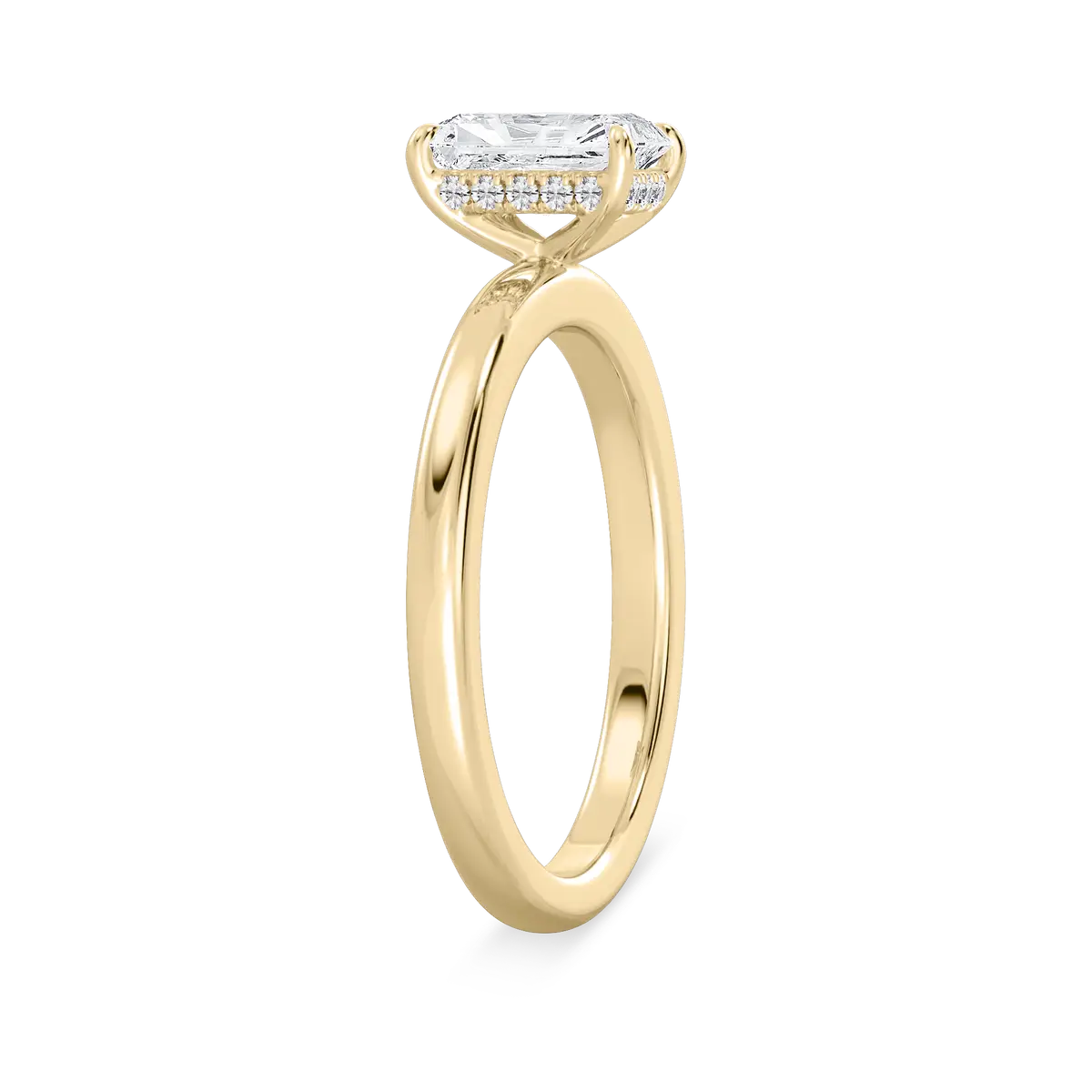 1 Carat Radiant Lab Grown Diamond Hidden Halo Engagement Ring