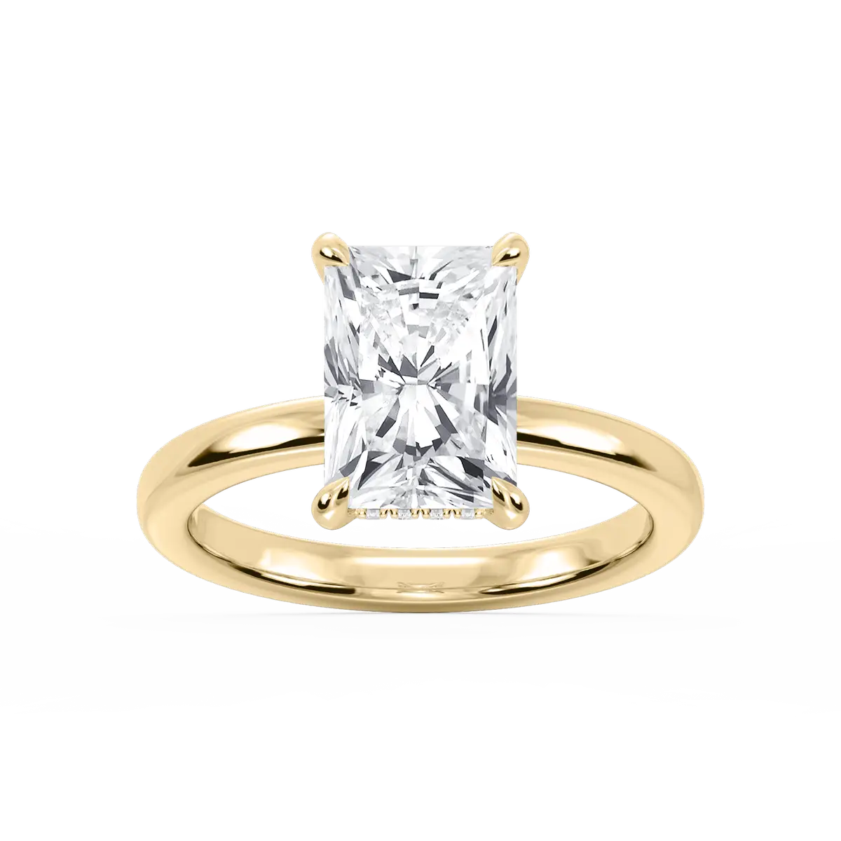 3 Carat Radiant Lab Grown Diamond Hidden Halo Ring