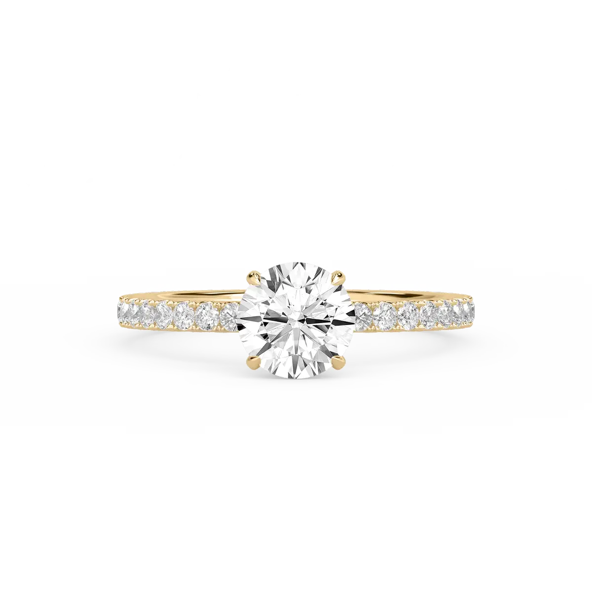 1 Carat Round Lab Grown Diamond Hidden Halo Engagement Ring