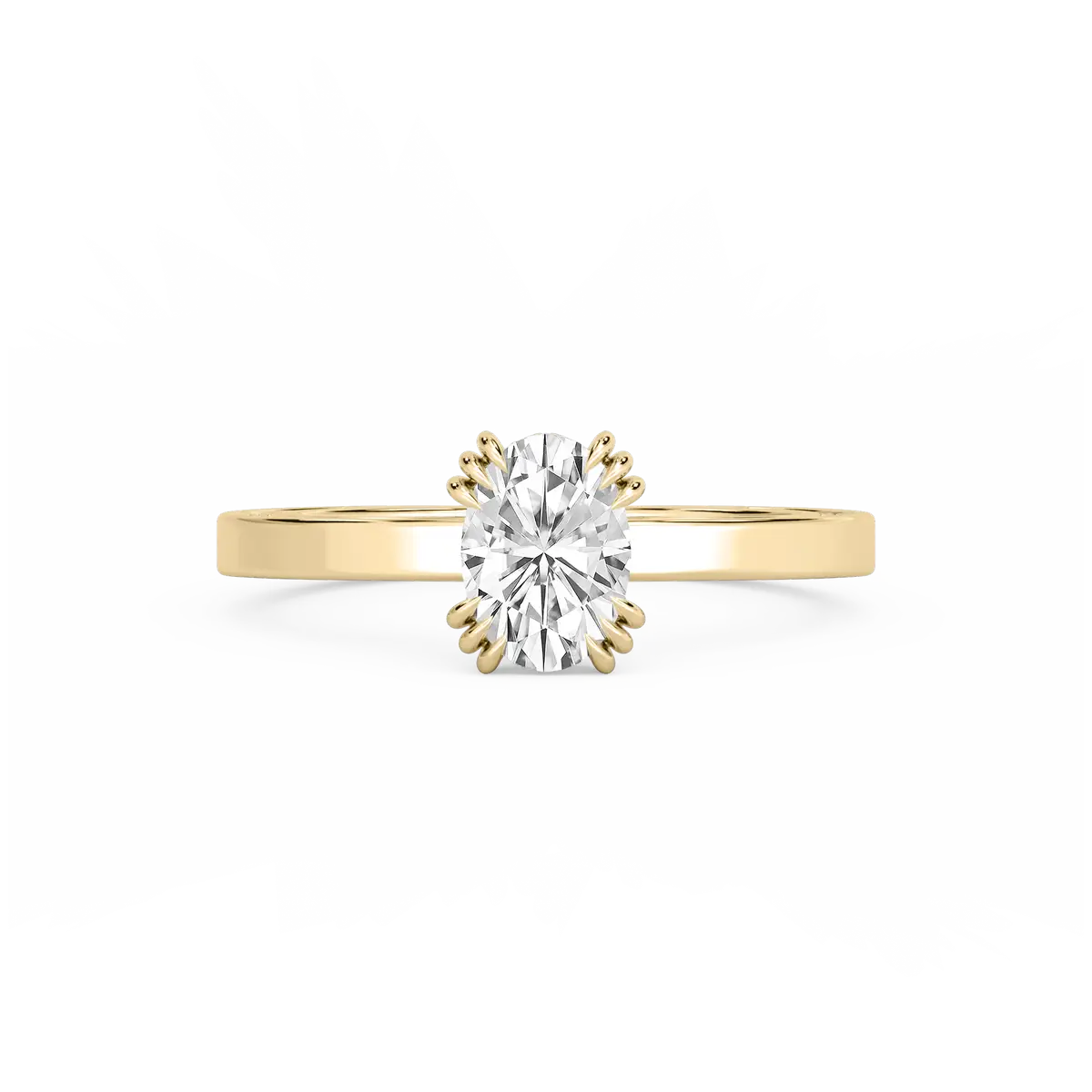 1 Carat Oval Shape Lab Grown Diamond Solitaire Womens Ring 