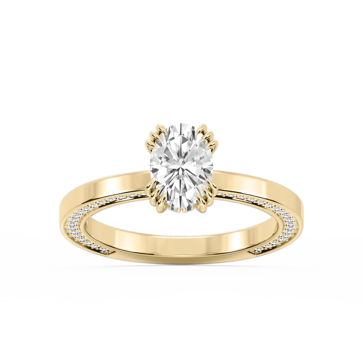 1 Carat Oval Shape Lab Grown Diamond Solitaire Womens Ring 