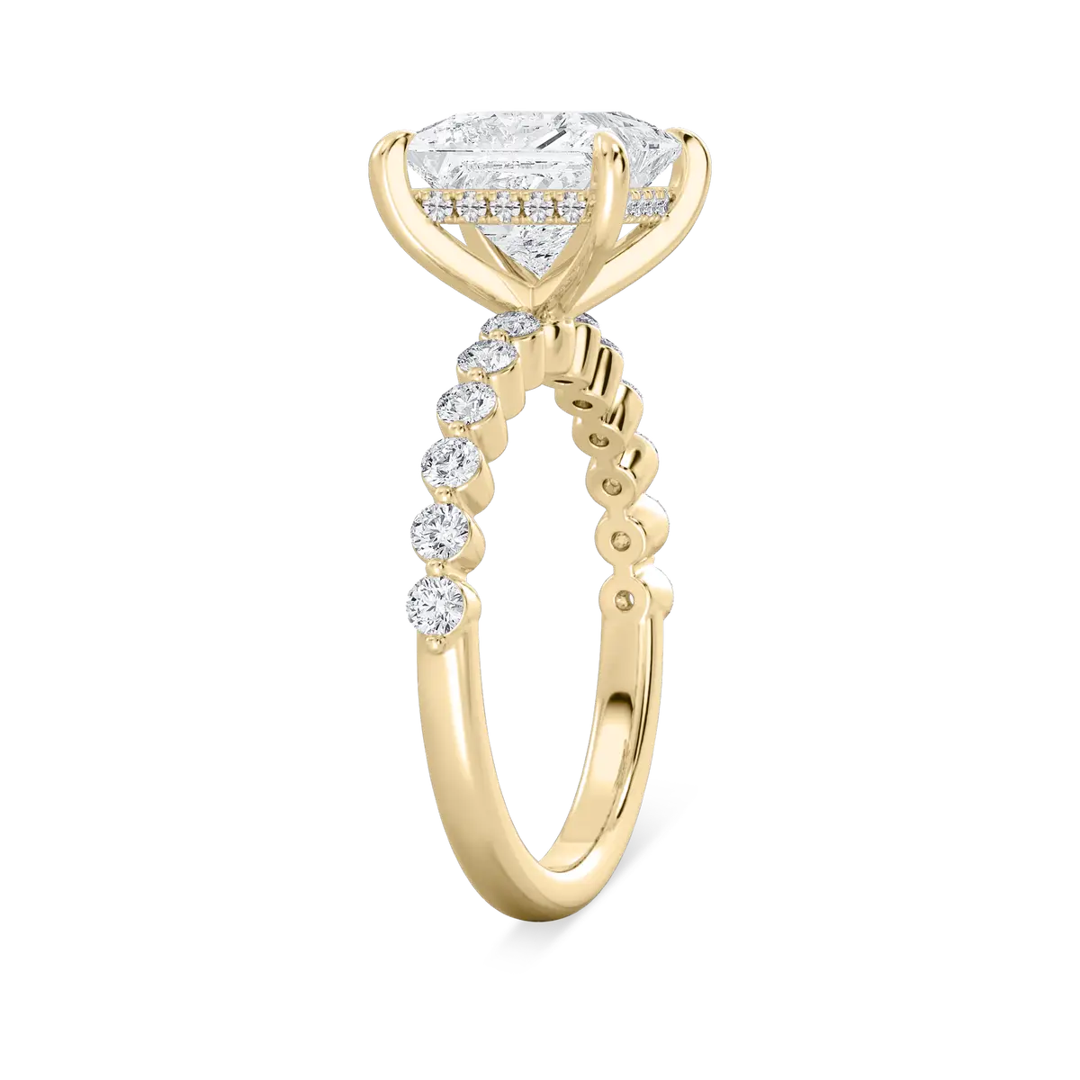 3 Carat Princess Lab Grown Diamond Solitaire With Accent Ring