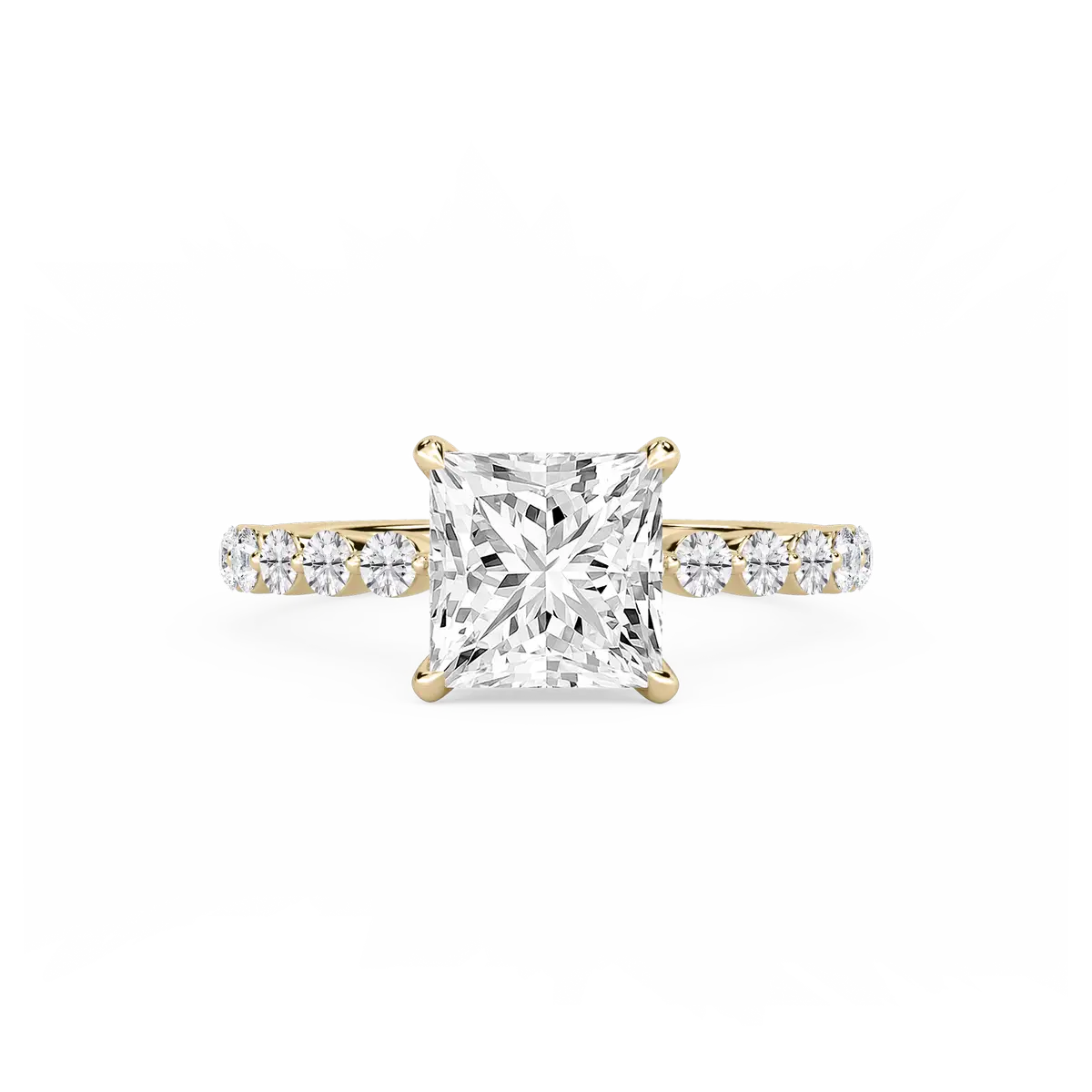Princess Shape 3 Carat Lab Grown Diamond Hidden Halo Ring