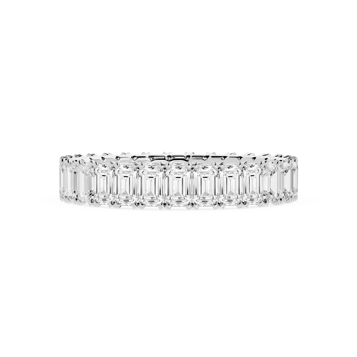 2 Carat Emerald Lab Grown Diamond Classic Four Prong Eternity Band