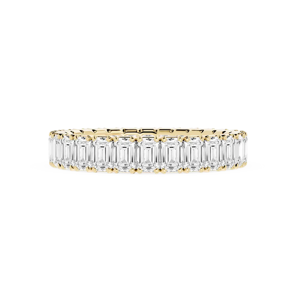 3 Carat Emerald Lab Grown Diamond Classic Four Prong Eternity Band