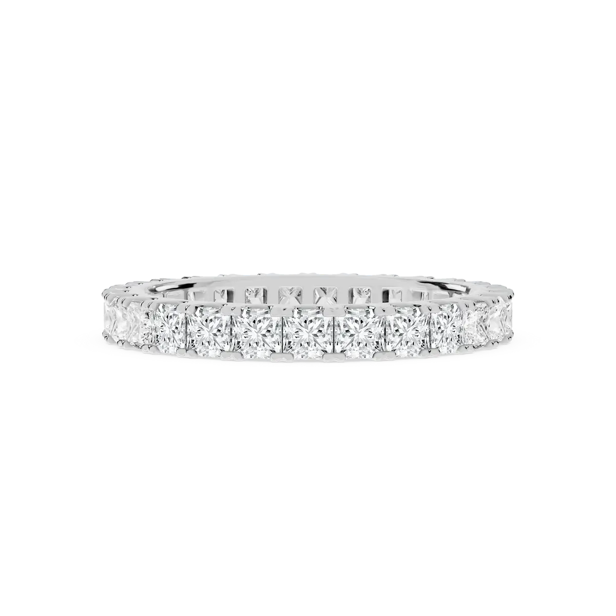 2 Carat Princess Lab Grown Diamond Square Four Prong Eternity Band