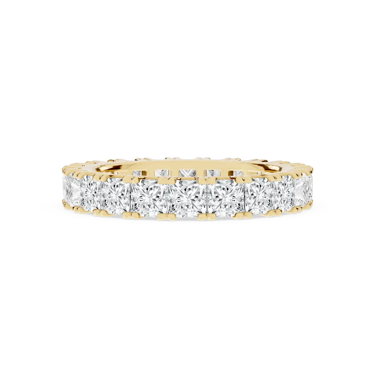 3 Carat Princess Lab Grown Diamond Square Four Prong Eternity Band
