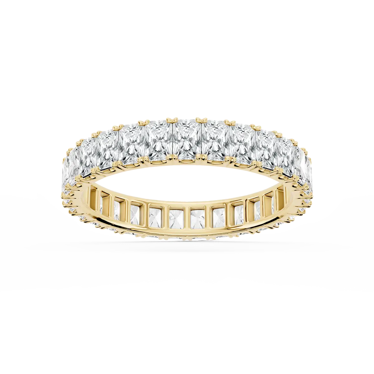 2 Carat Radiant Lab Grown Diamond Square Four Prong Eternity Band