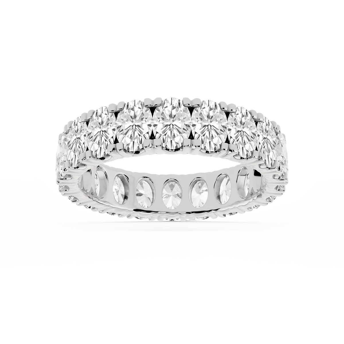 3 carat Oval Lab Grown Diamond Shared Prong Eternity Band