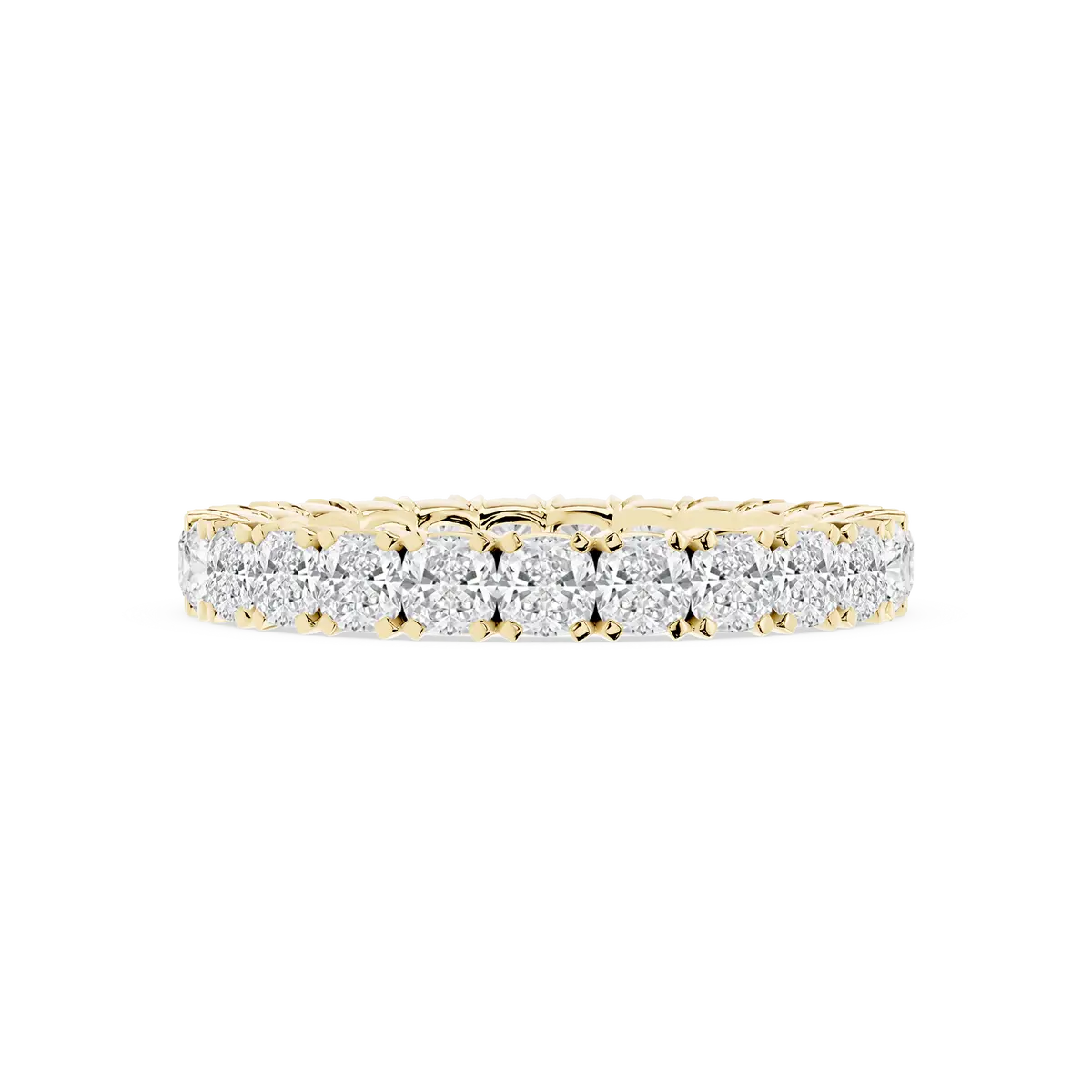2 Carat Cushion Lab Grown Diamond Classic Four Prong Eternity Band
