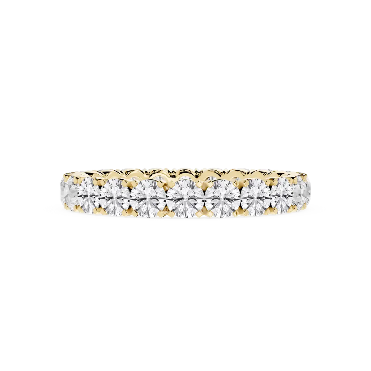 2 Carat Round Lab Grown Diamond Classic Four Prong Eternity Band