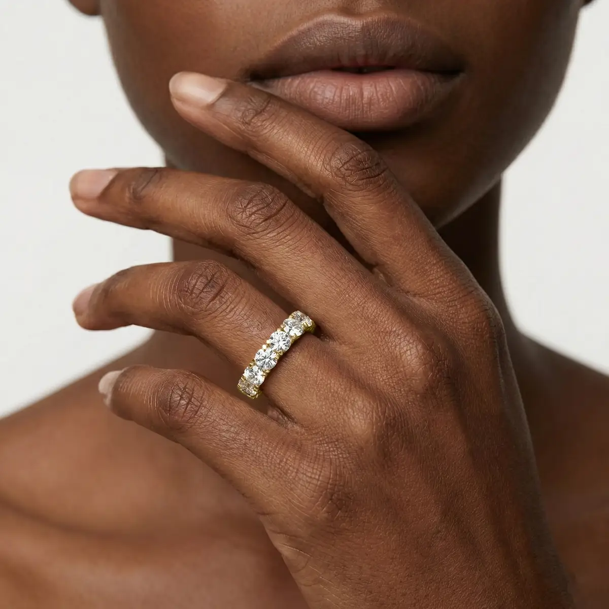 2 Carat Round Lab Grown Diamond Classic Four Prong Eternity Band