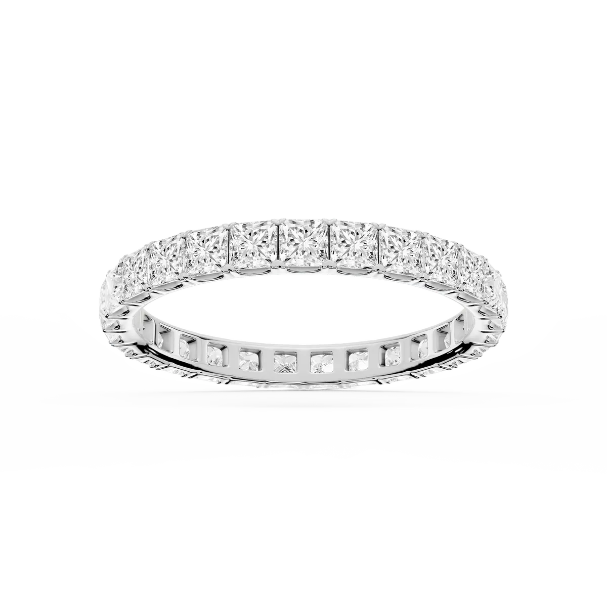2 Carat Princess Lab Grown Diamond Shared Prong Eternity Band