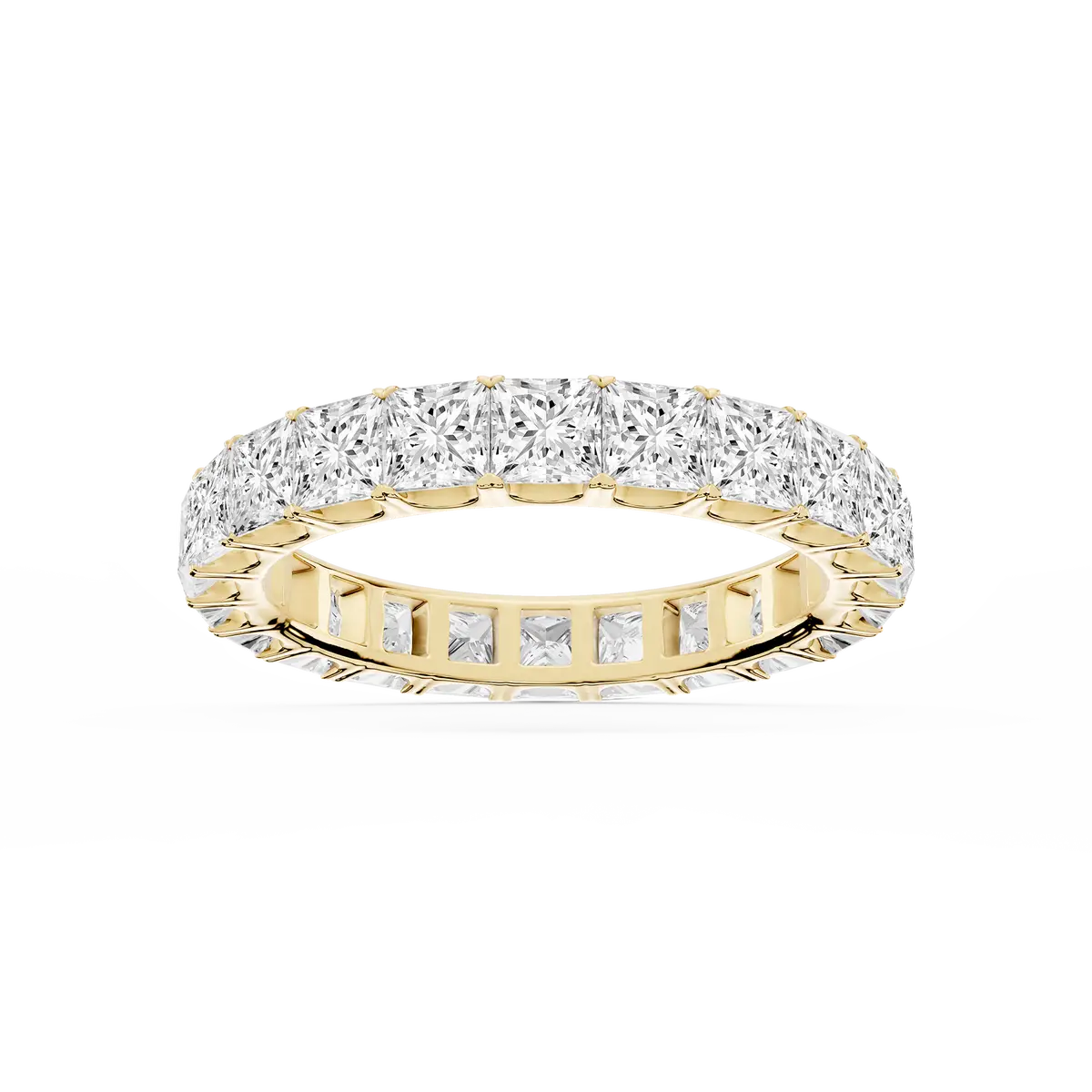 3 Carat Princess Lab Grown Diamond Shared Prong Eternity Band