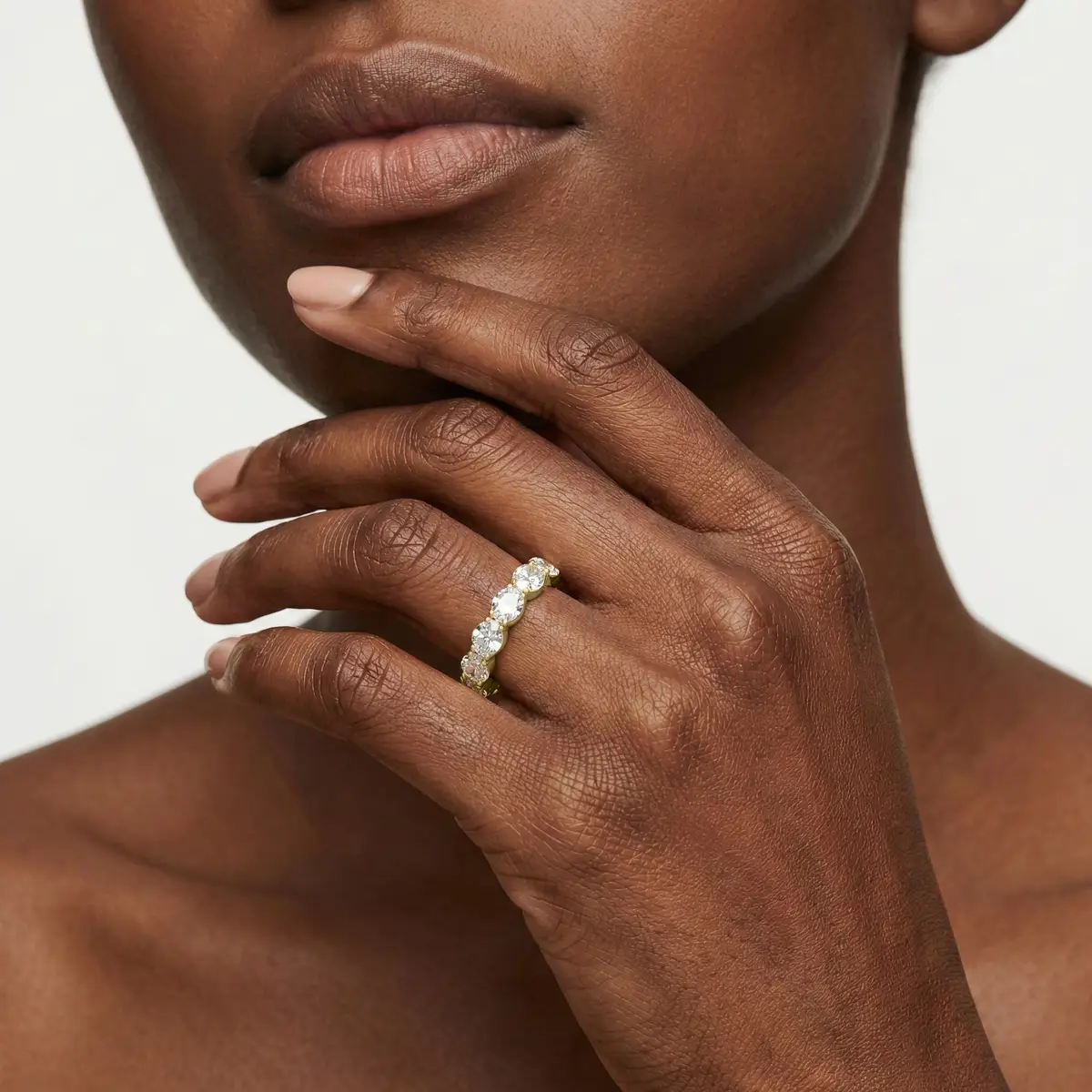 2 Carat Oval Lab Grown Diamond East West Eternity Band