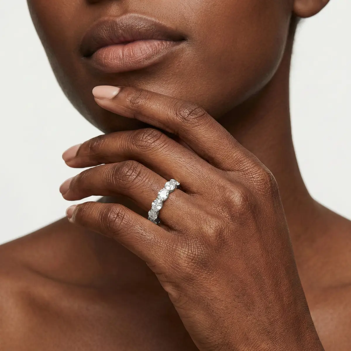 3 Carat Oval Lab Grown Diamond East West Eternity Band