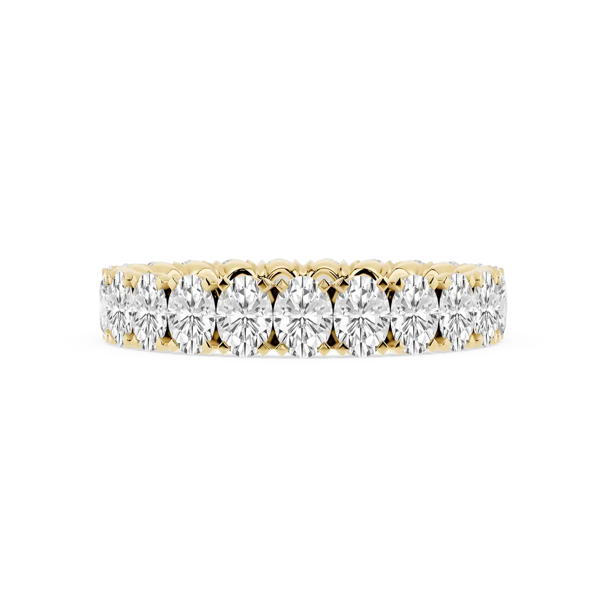 2 Carat Oval Lab Grown Diamond Classic Four Prong Eternity Band