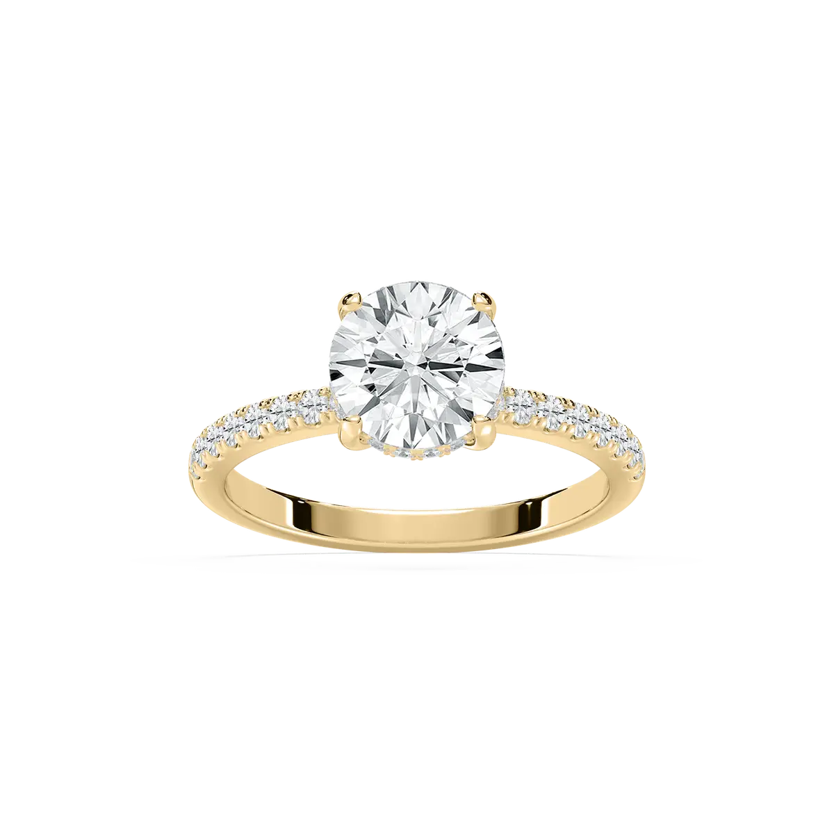 2 Carat Round Diamond Lustre Hidden Halo Ring 