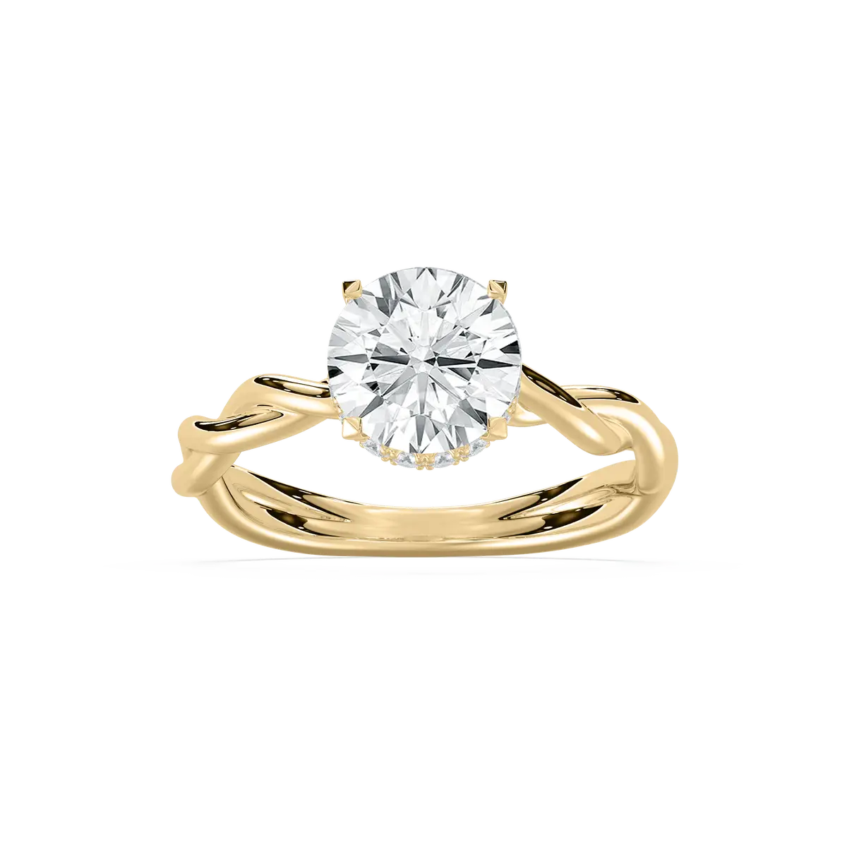 2 Carat Round Diamond Saina Hidden Halo Ring