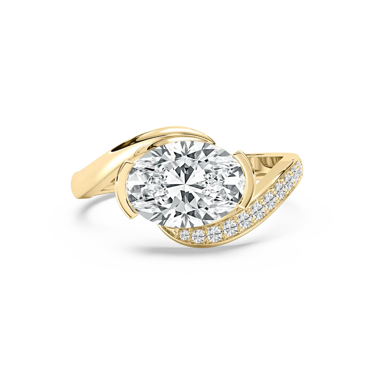 2.50 Carat Oval Shaped Diamond Fancy Engagement Ring 