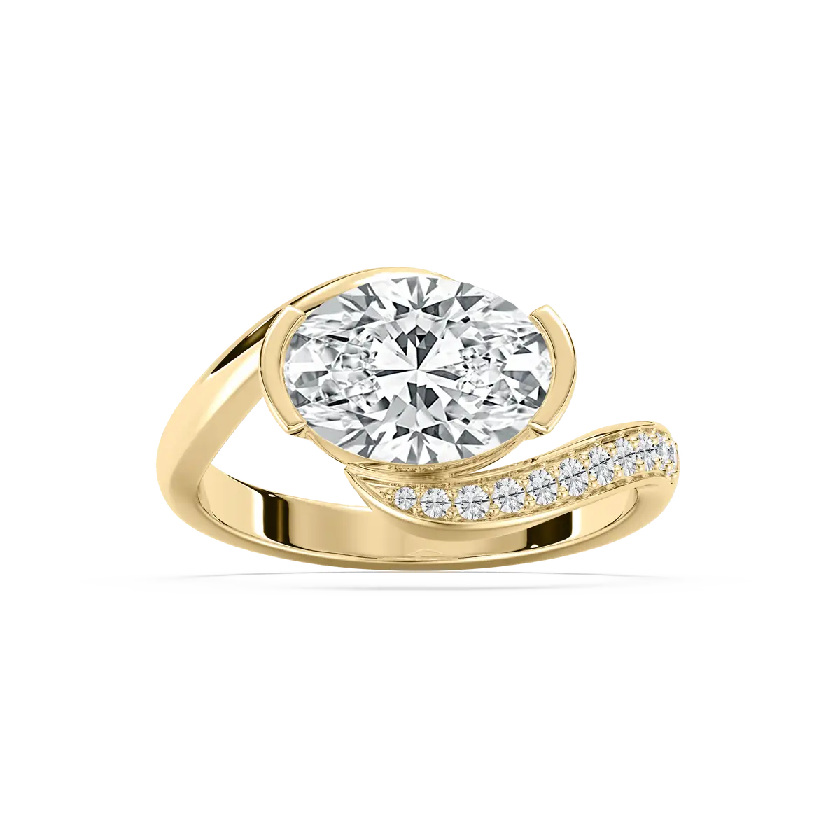 2.50 Carat Oval Shaped Diamond Fancy Engagement Ring 