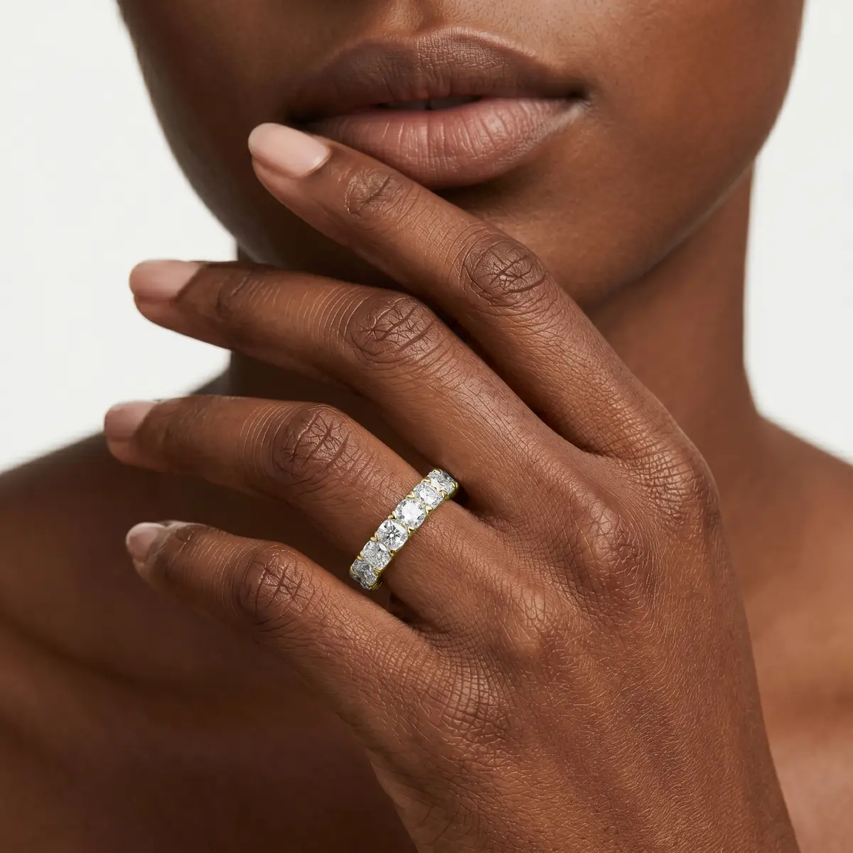 Vintage 2 Carat Cushion Cut Lab Grown Diamond Eternity Band