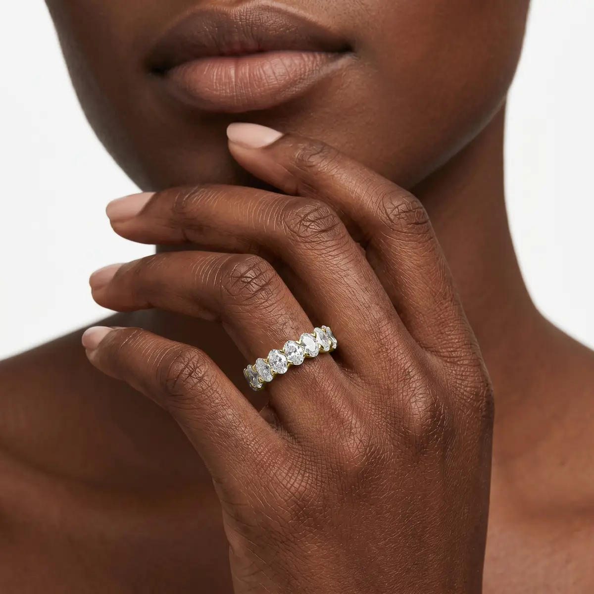 Vintage 2 Carat Oval Cut Lab Grown Diamond Eternity Band