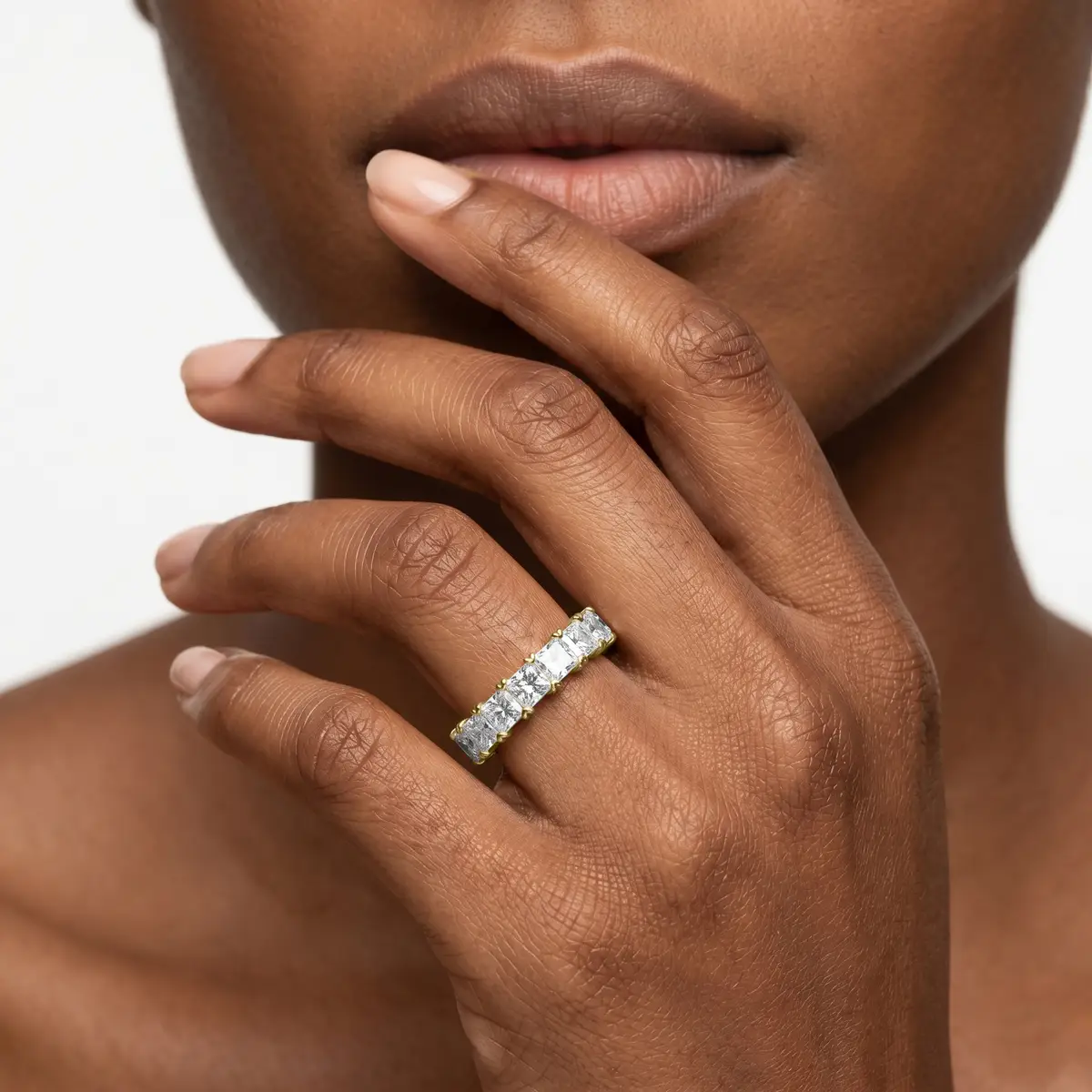 Vintage 2 Carat Princess Cut Lab Grown Diamond Eternity Band