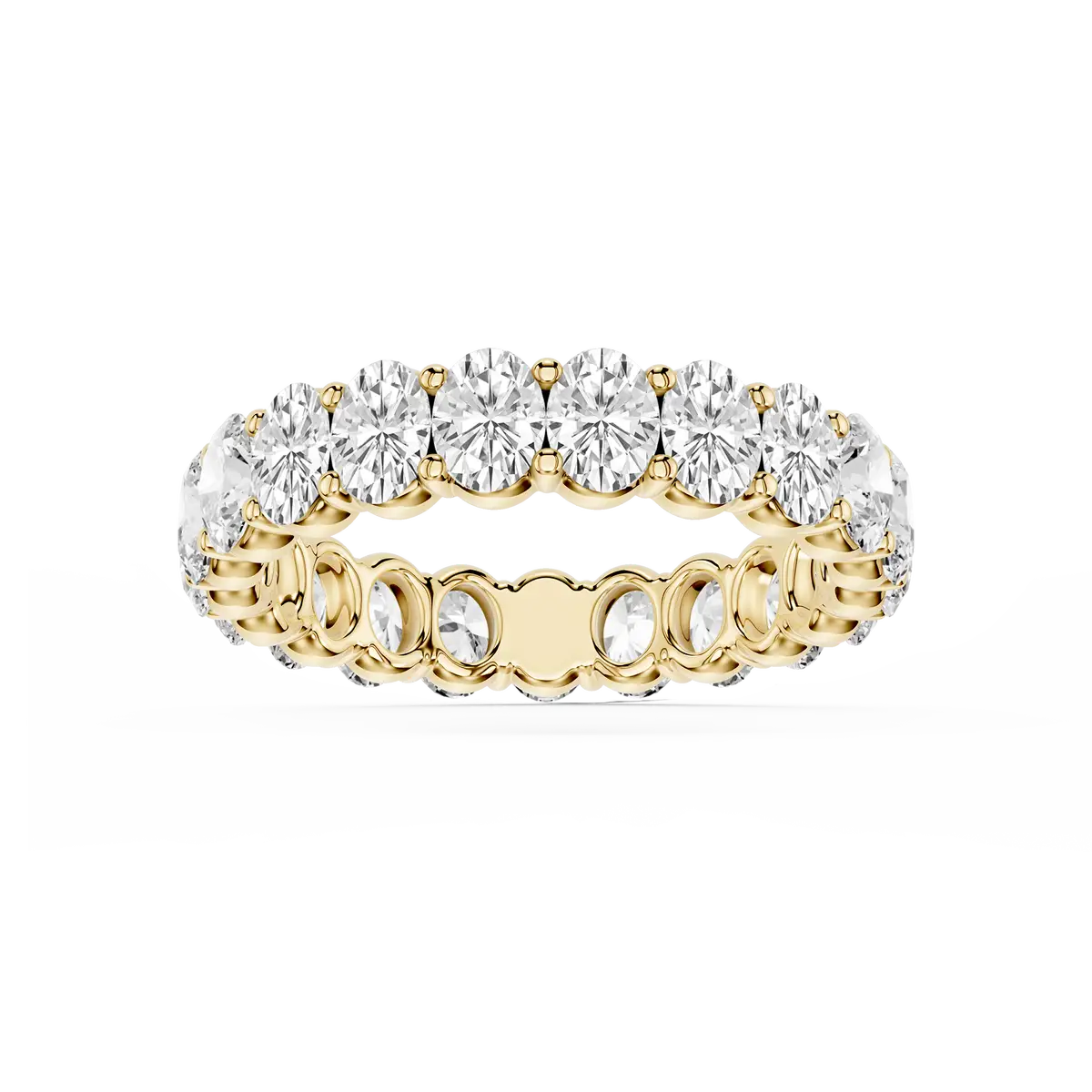 3 Carat Oval Lab Grown Diamond Shared Prong Eternity Band