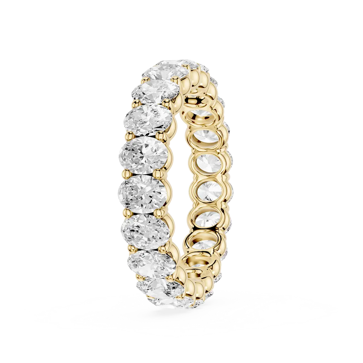 3 Carat Oval Lab Grown Diamond Shared Prong Eternity Band