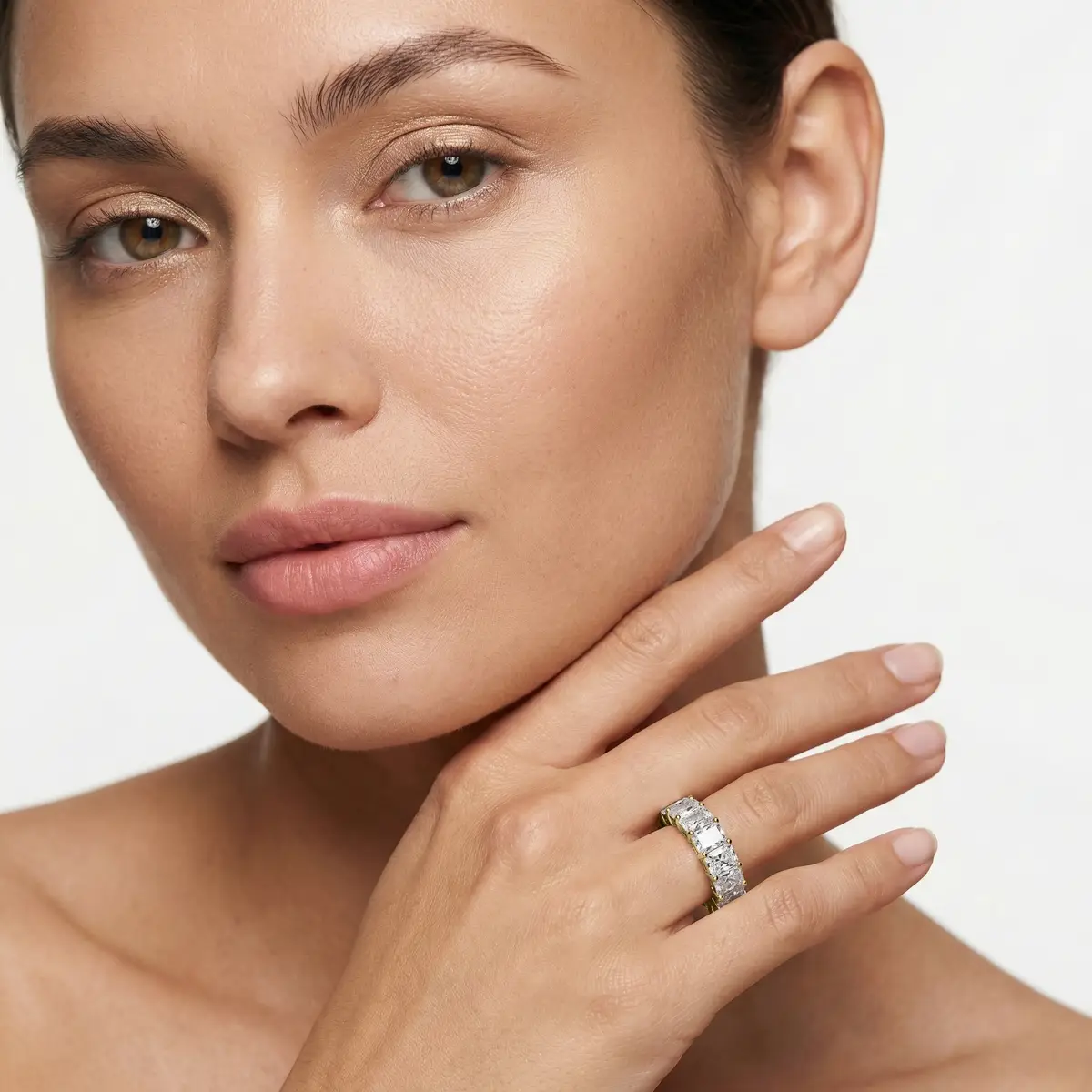 3 Carat Radiant Lab Grown Diamond Shared Prong Eternity Band