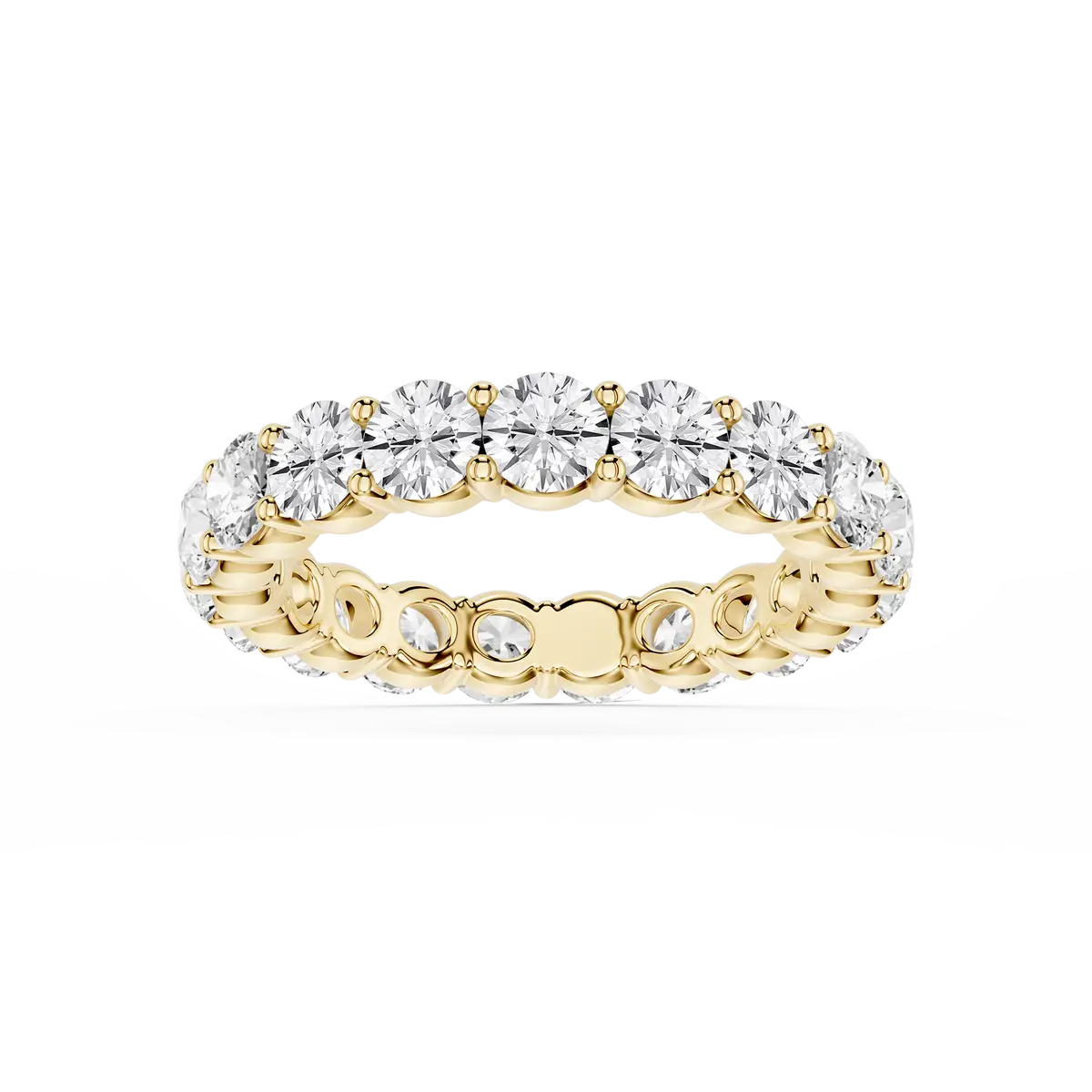 3 Carat Round Lab Grown Diamond Shared Prong Eternity Band