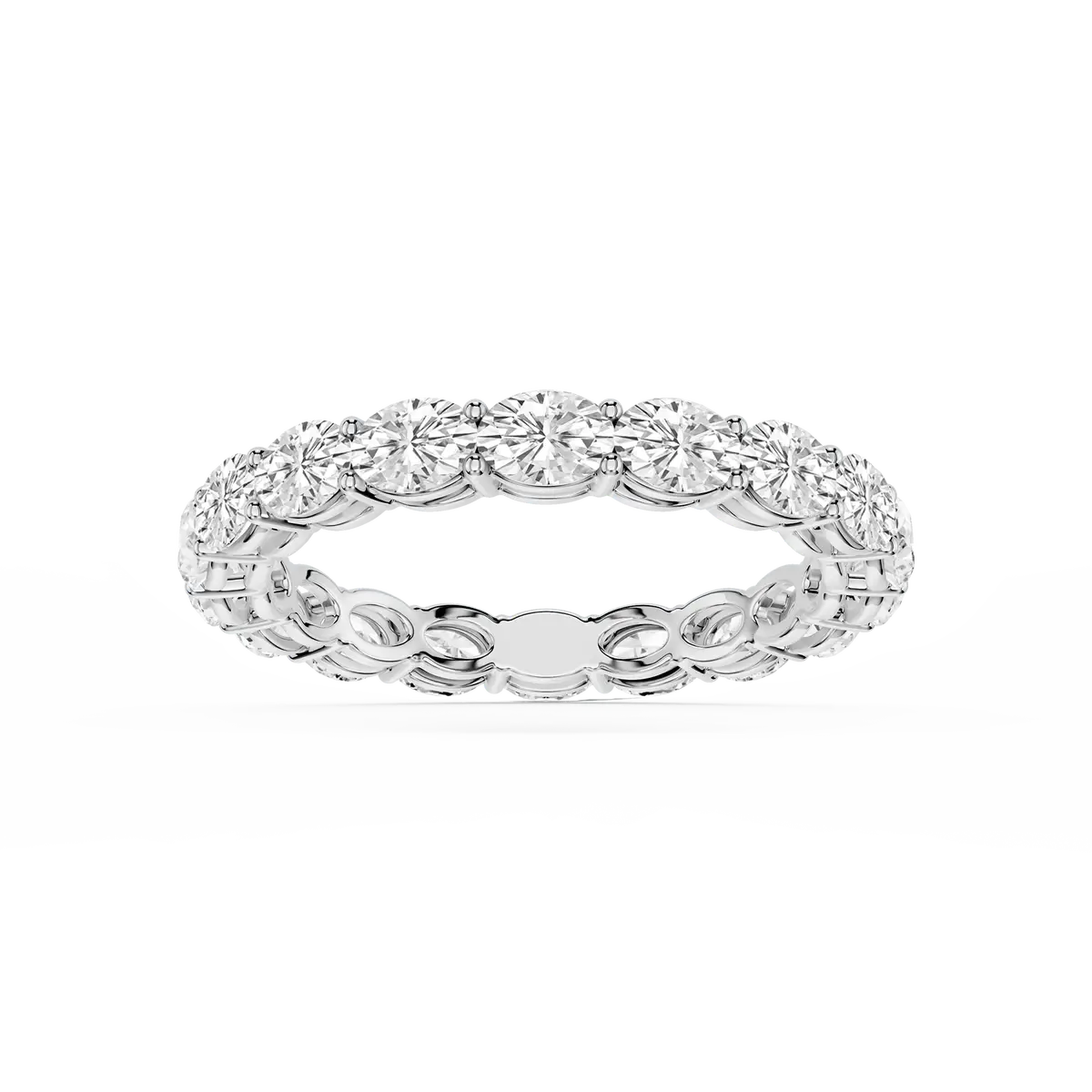 2 Carat Oval Lab Grown Diamond East West Shared Prong Eternity Band