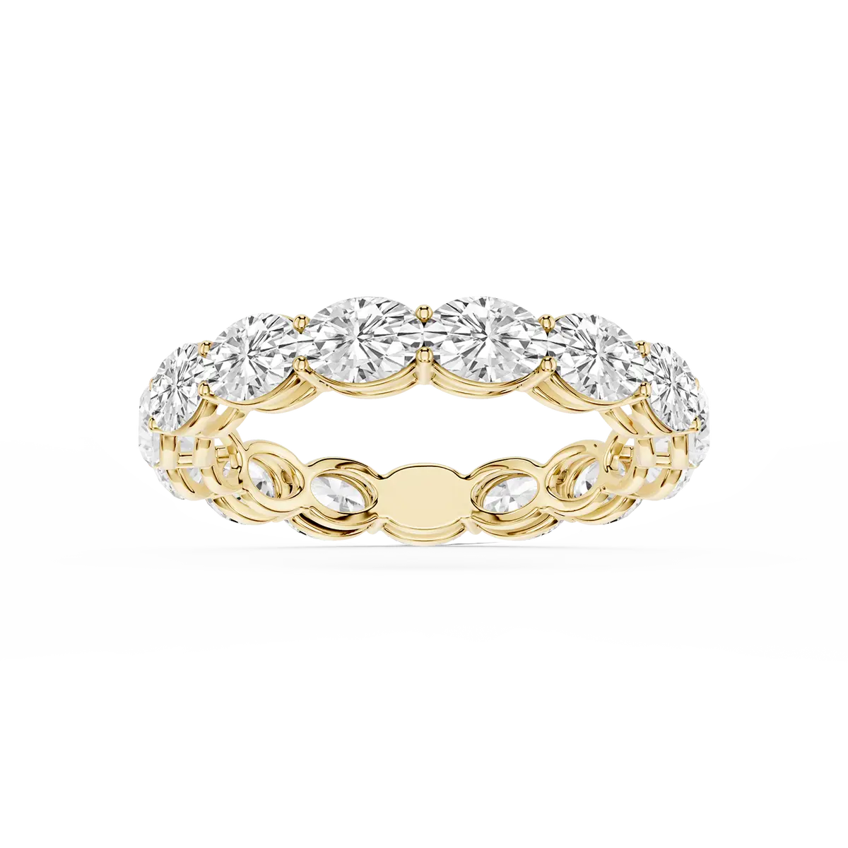 3 Carat Oval Lab Grown Diamond East West Shared Prong Eternity Band