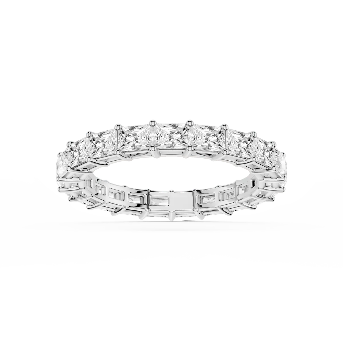 2 Carat Radiant Lab Grown Diamond East West Shared Prong Eternity Band