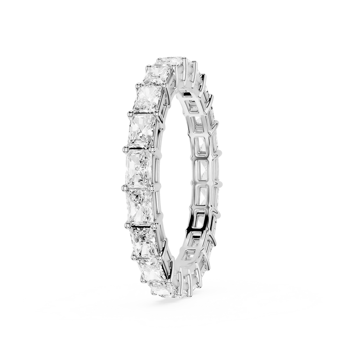 2 Carat Radiant Lab Grown Diamond East West Shared Prong Eternity Band