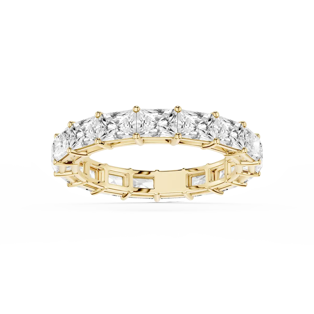 3 Carat Radiant Lab Grown Diamond East West Shared Prong Eternity Band
