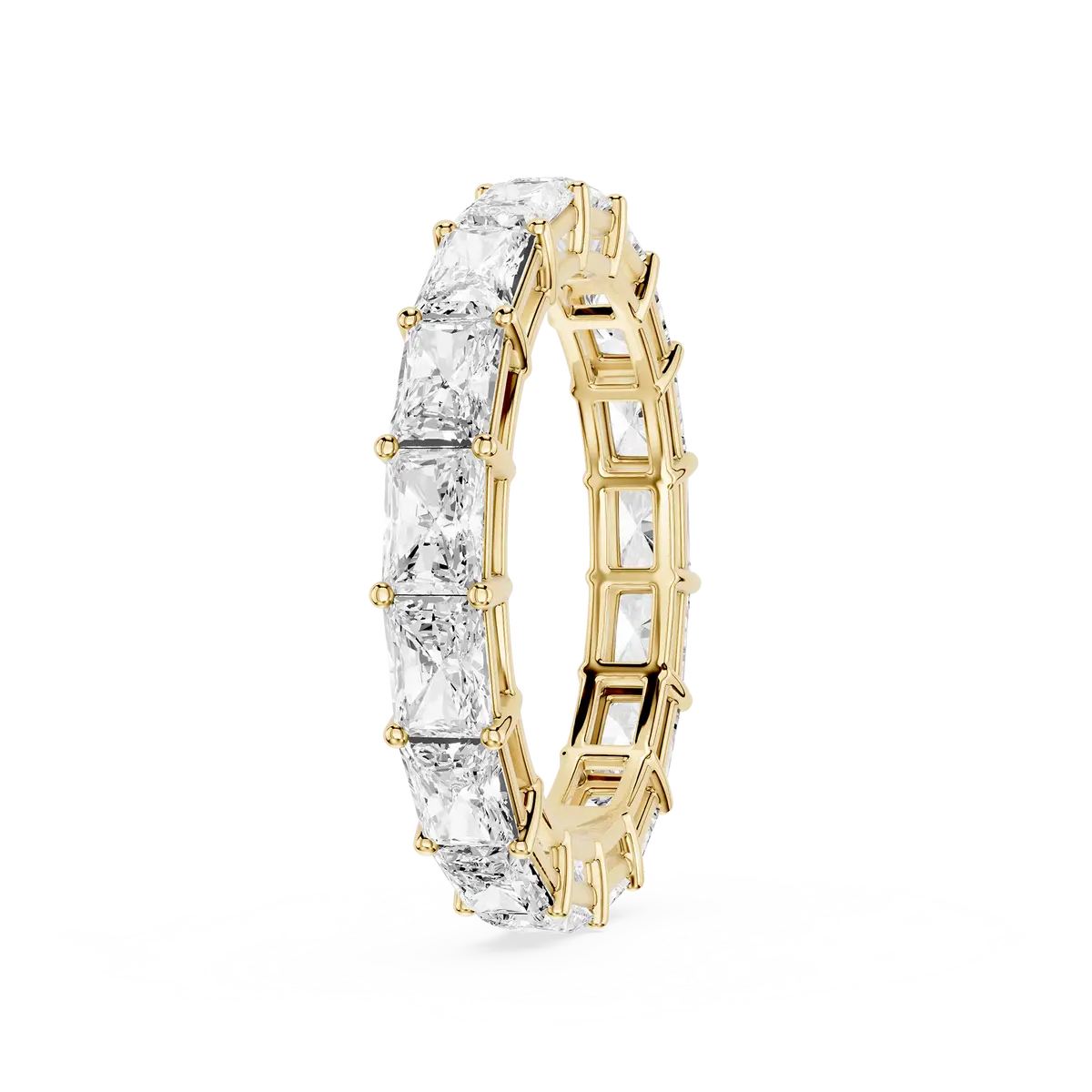 3 Carat Radiant Lab Grown Diamond East West Shared Prong Eternity Band
