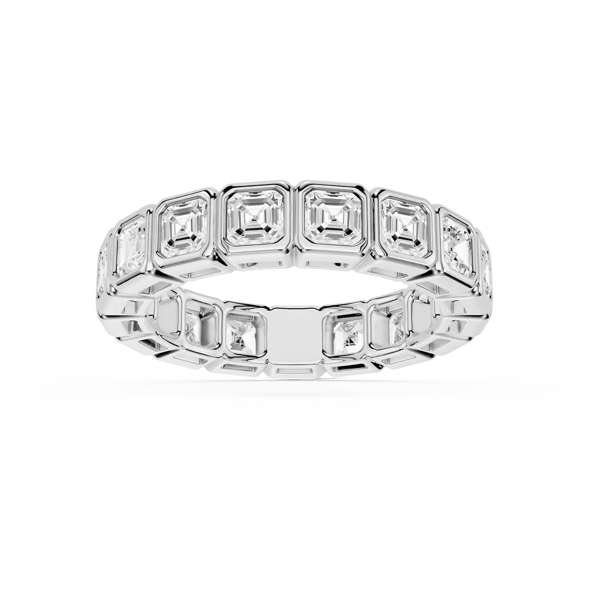 3 Carat Square Emerald Lab Grown Diamond Bezel Eternity Band