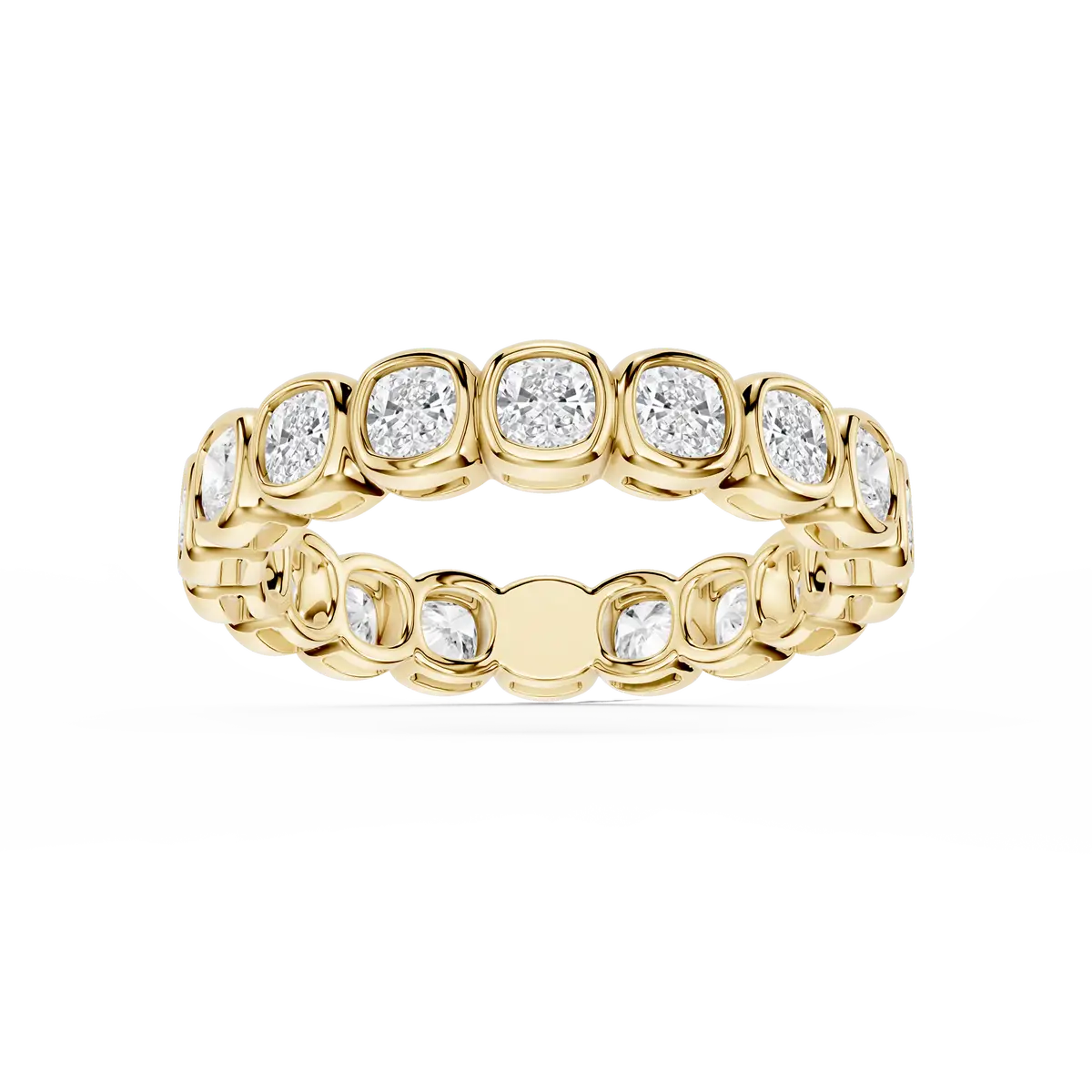 2 Carat Cuahion Lab Grown Diamond Bezel Eternity Band