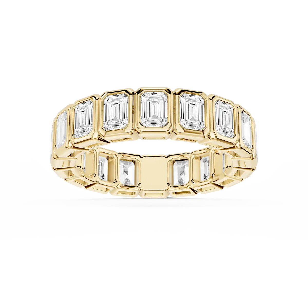 3 Carat Emerald Lab Grown Diamond Bezel Eternity Band