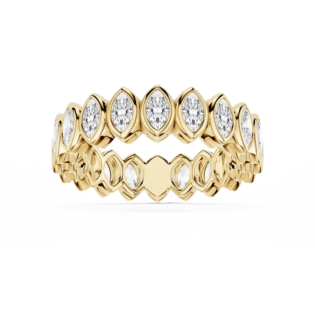 2 Carat Marquise Lab Grown Diamond Bezel Eternity Band