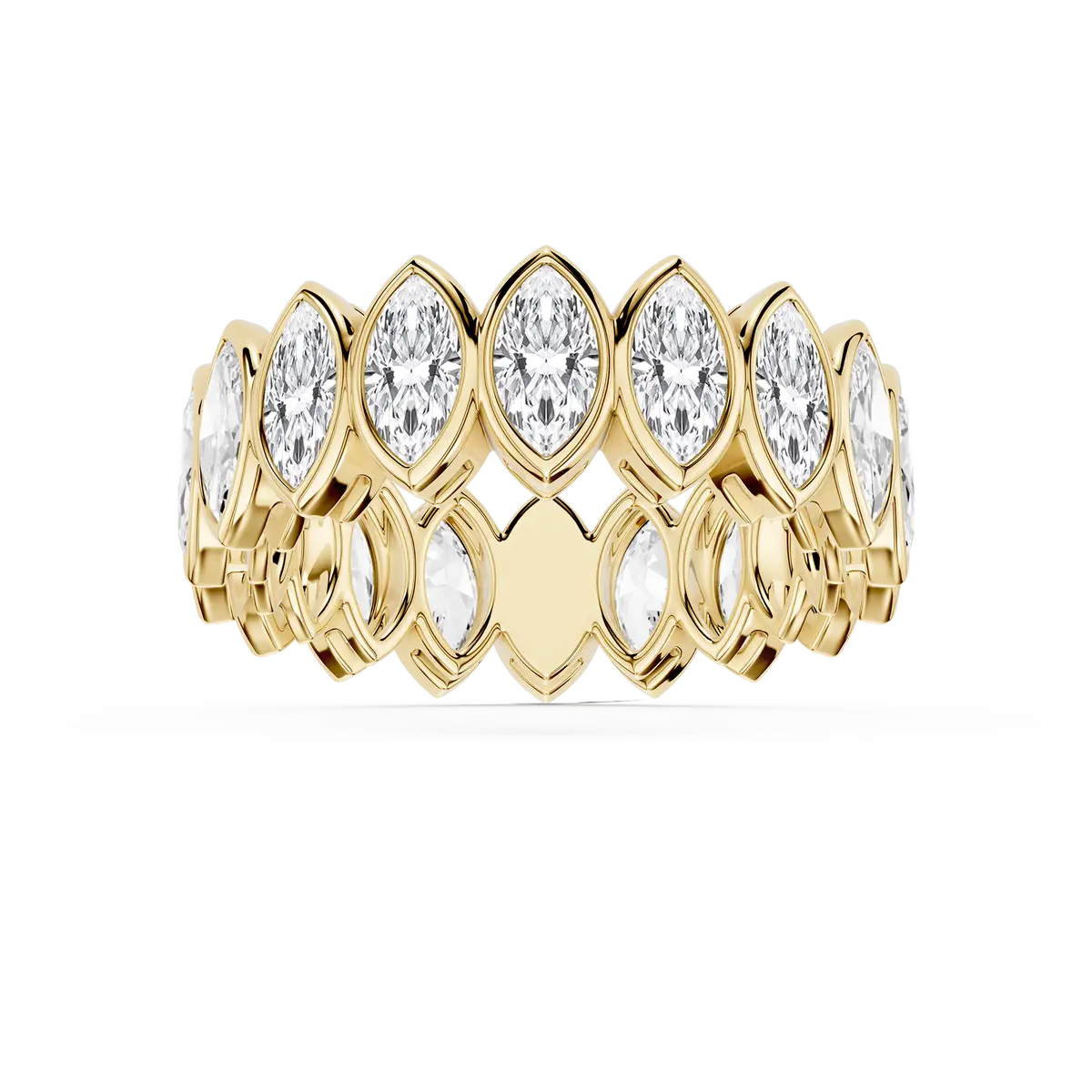 3 Carat Marquise Lab Grown Diamond Bezel Eternity Band