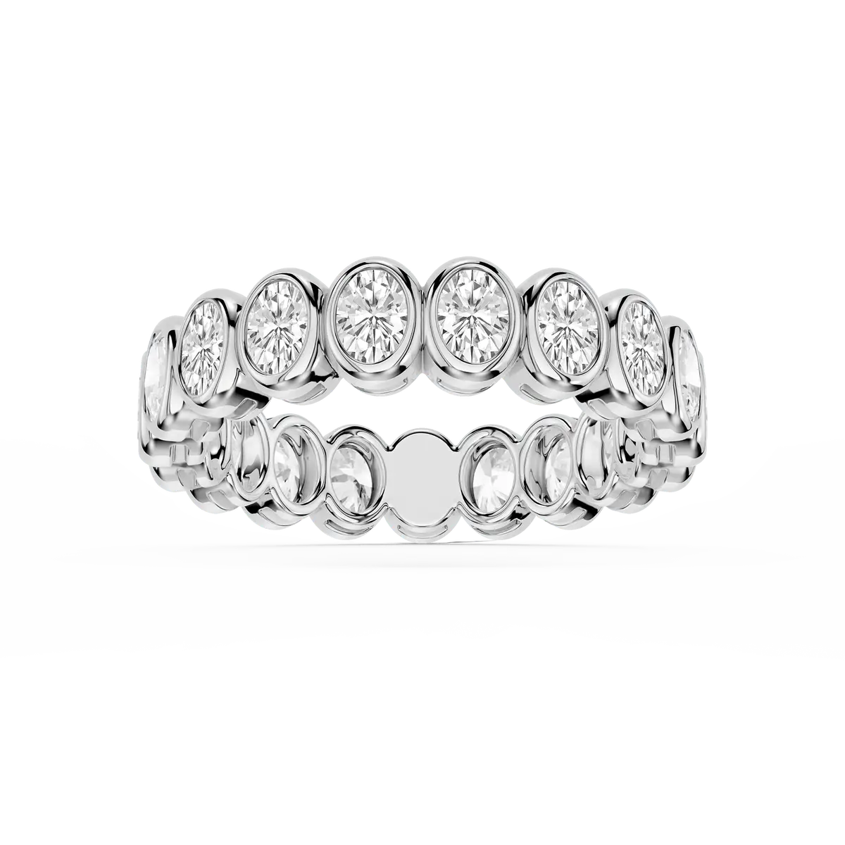 2 Carat Oval Lab Grown Diamond Bezel Eternity Band