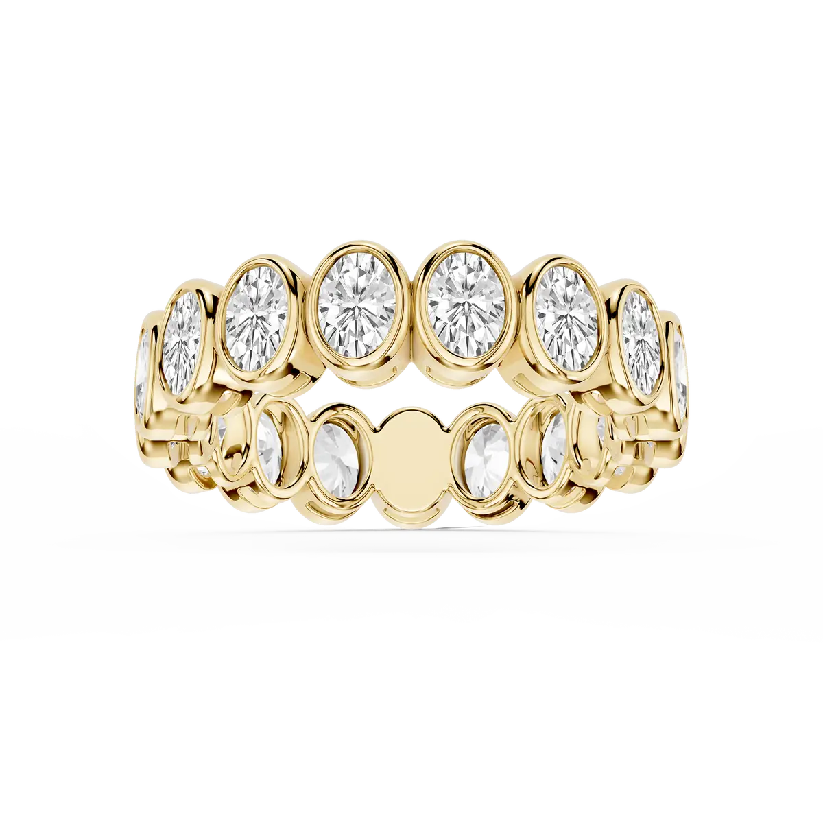 3 Carat Oval Lab Grown Diamond Bezel Eternity Band